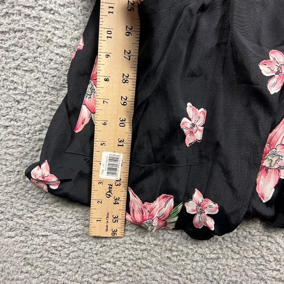 Reformation Misha Leilani Floral Pocket Dress Womens Size 2 XS Black - Picture 2 of 8